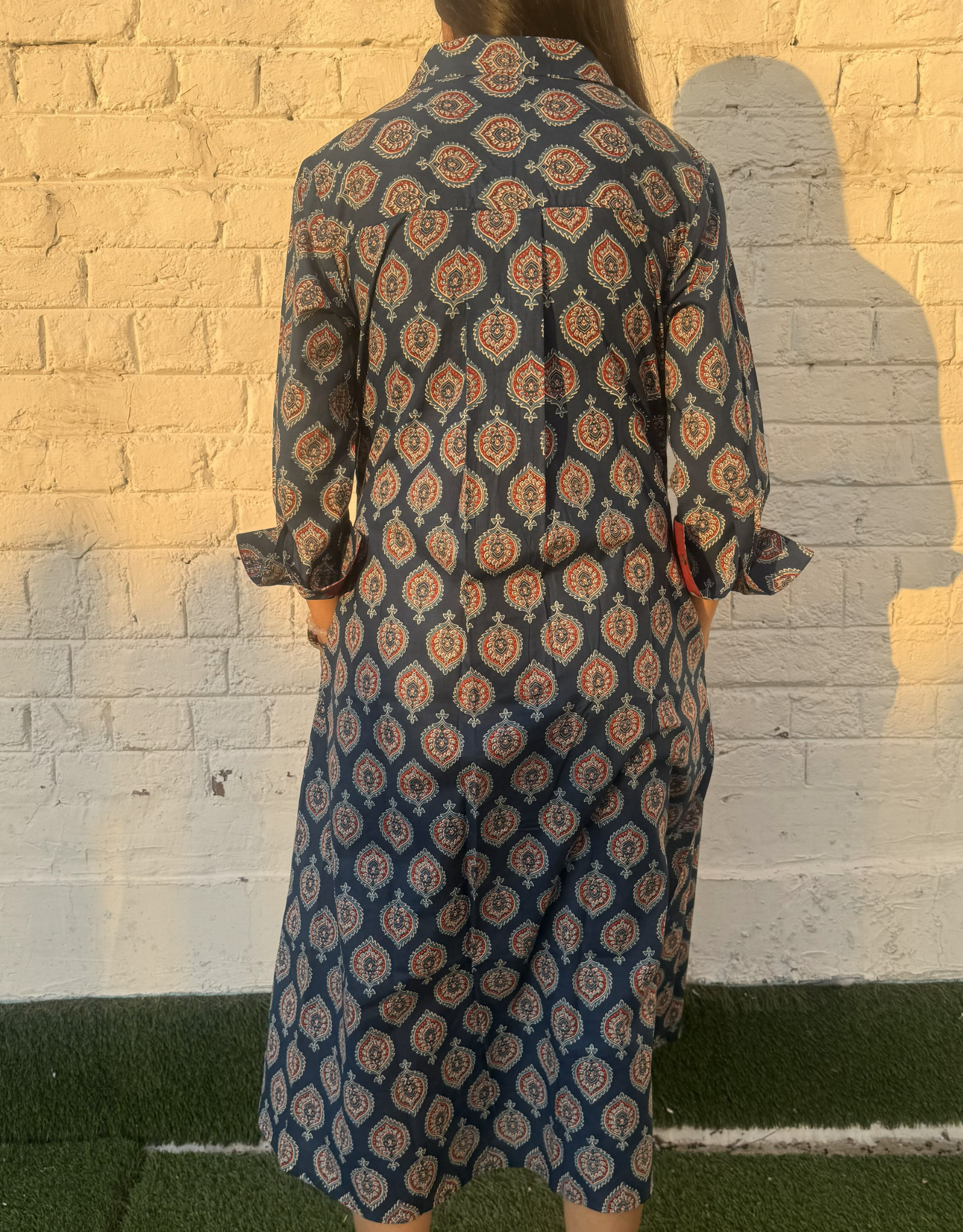 Ajarakh Patta Butti Cotton Regular Fit Dress