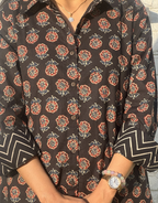 Black Gulmohar Cotton Regular Fit Dress