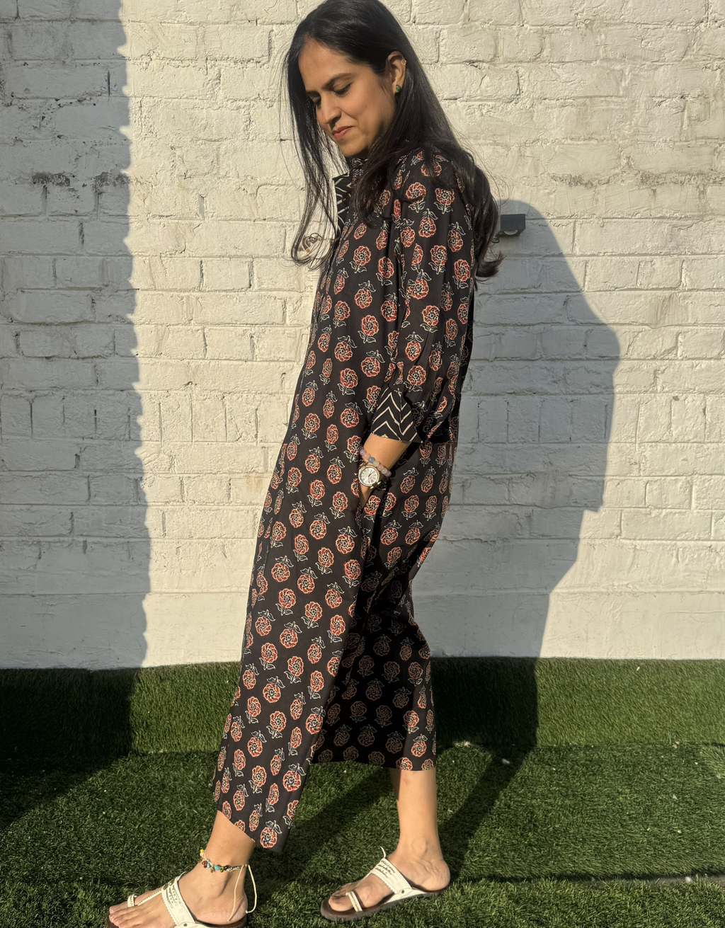 Black Gulmohar Cotton Regular Fit Dress