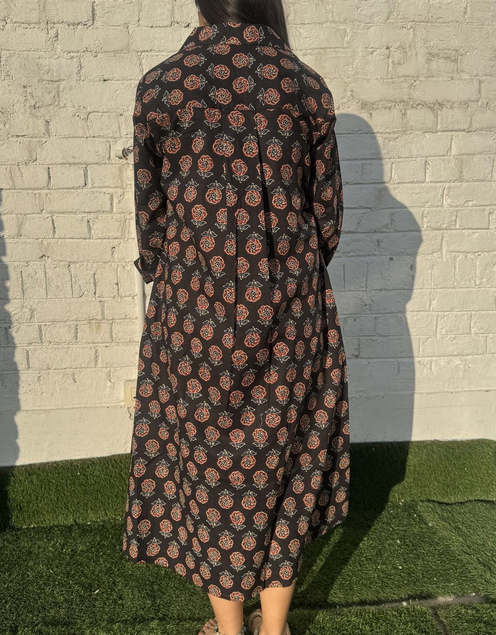 Black Gulmohar Cotton Regular Fit Dress