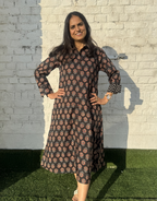 Black Gulmohar Cotton Regular Fit Dress
