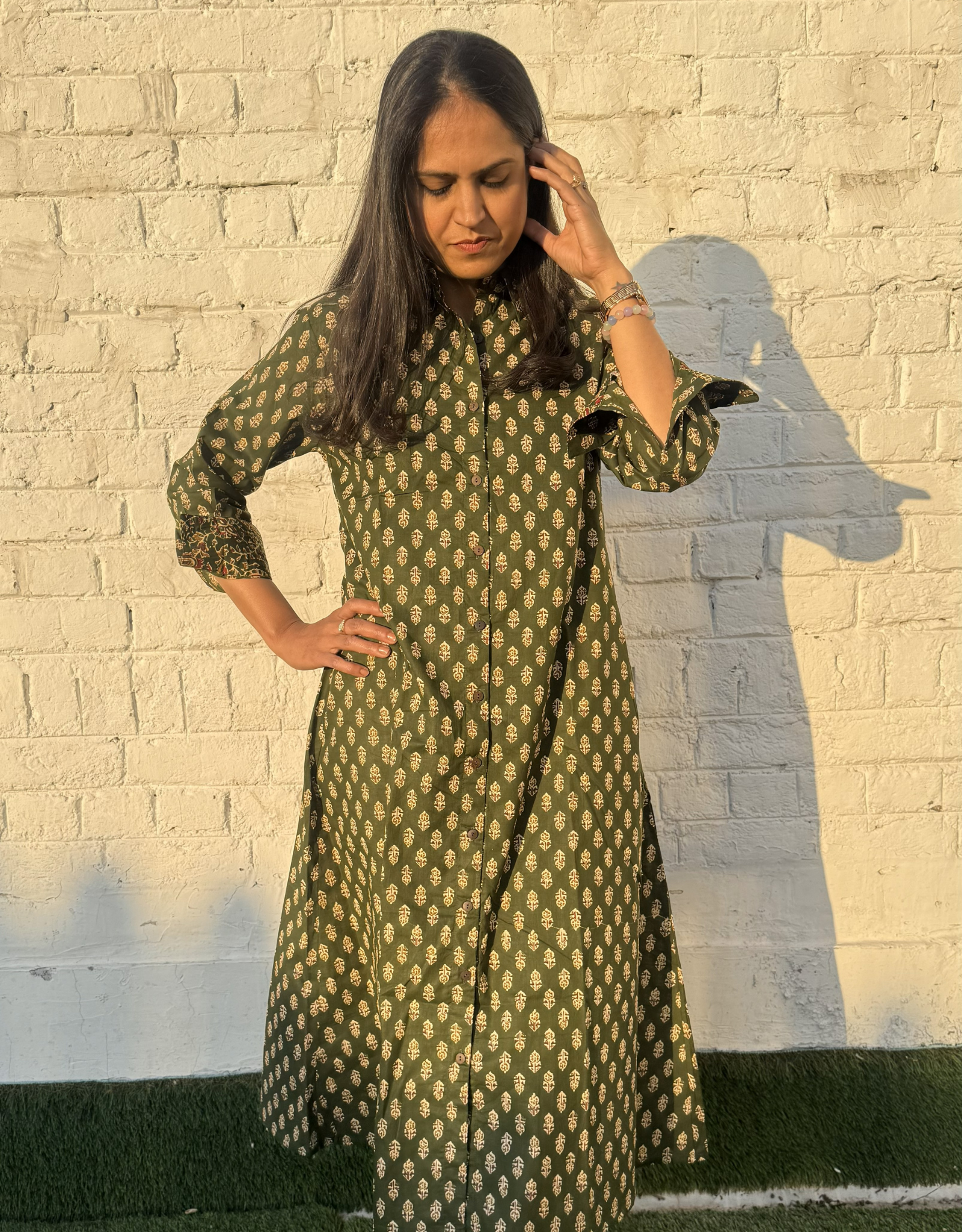 Banglore Garden Butti Cotton Regular Fit Dress