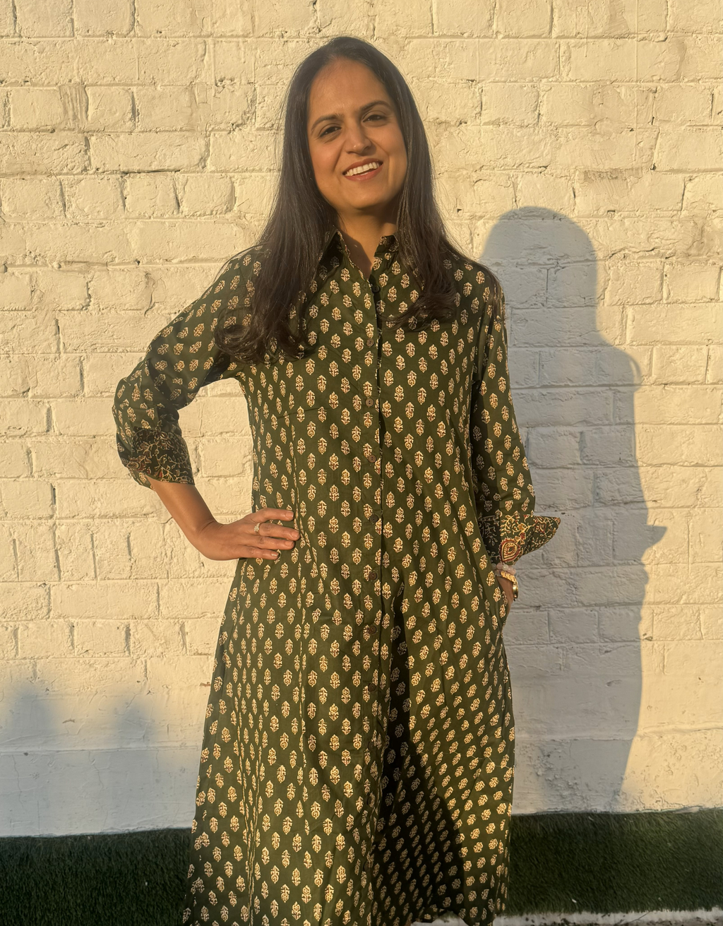 Banglore Garden Butti Cotton Regular Fit Dress