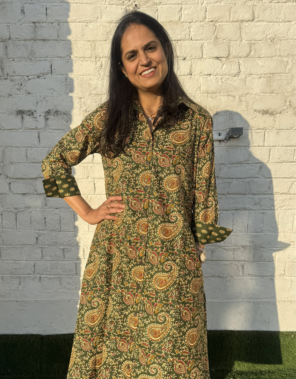 Banglore Garden Paisley Cotton Regular Fit Dress