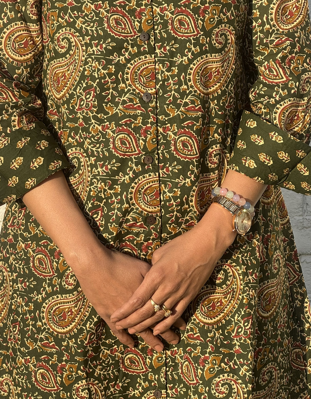 Banglore Garden Paisley Cotton Regular Fit Dress