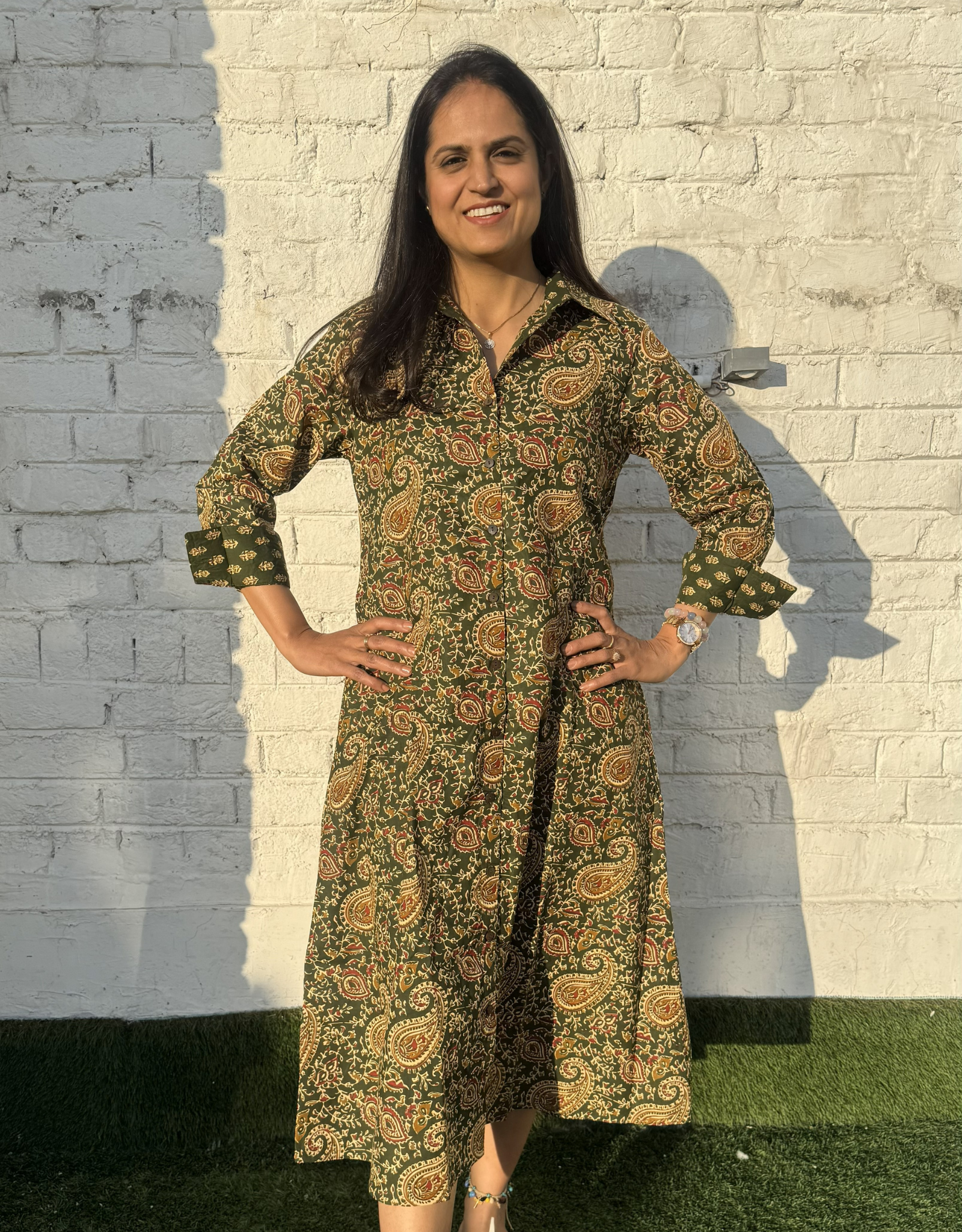Banglore Garden Paisley Cotton Regular Fit Dress