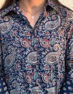 Indigo Paisley Cotton Regular Fit Dress
