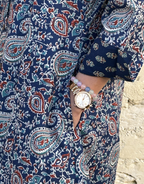 Indigo Paisley Cotton Regular Fit Dress