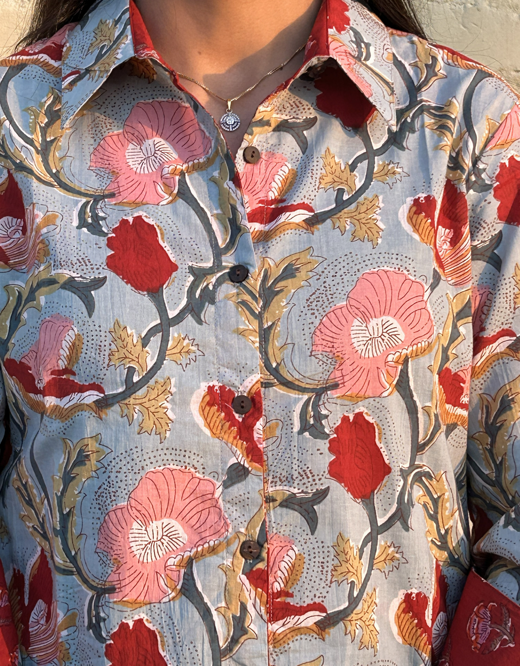 Lucknow Mugal Floral Cotton Regular Fit Dress