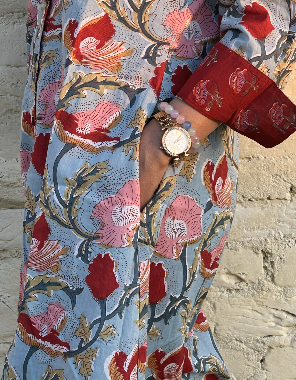 Lucknow Mugal Floral Cotton Regular Fit Dress