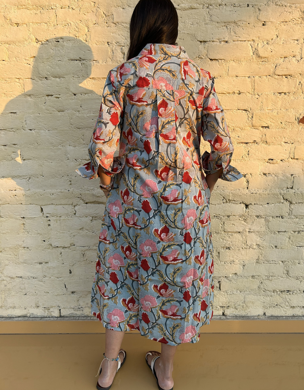 Lucknow Mugal Floral Cotton Regular Fit Dress