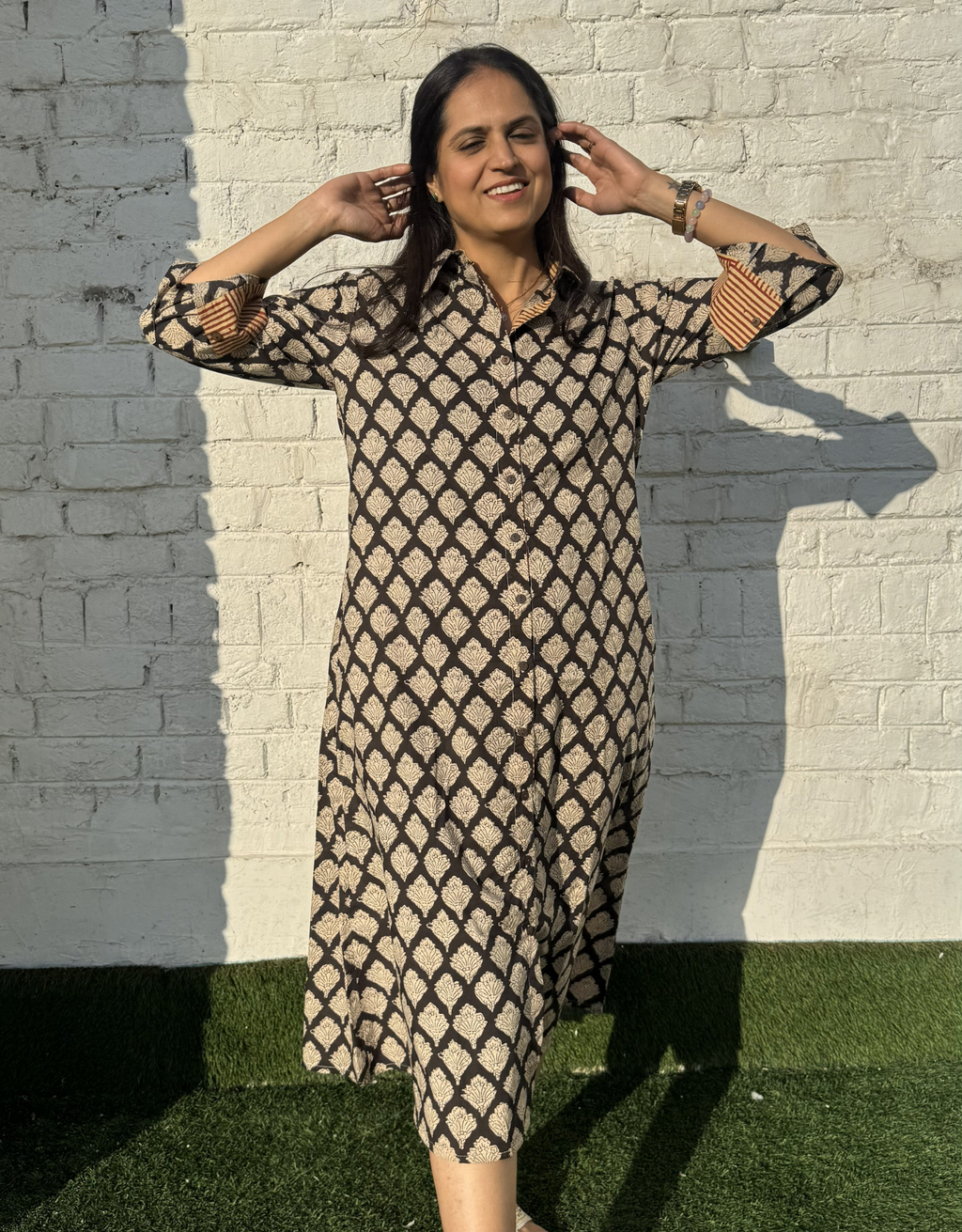 Mono B&W  Butta 2 Cotton Regular Fit Dress