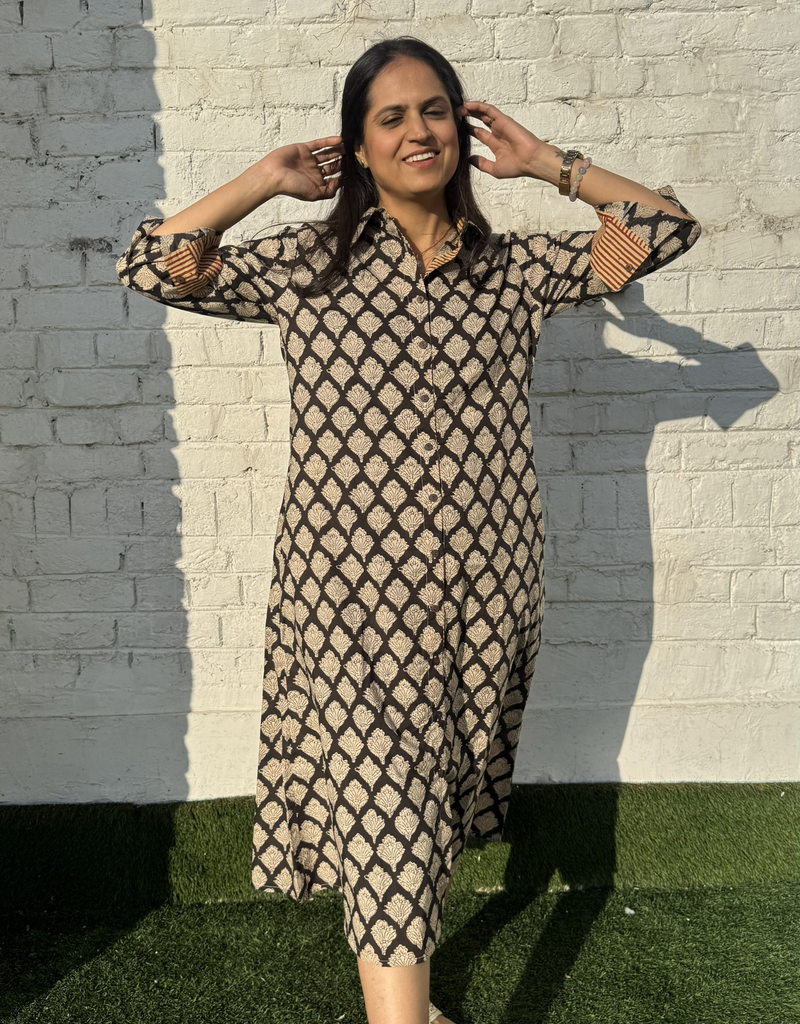 Mono B&W  Butta Cotton Regular Fit Dress