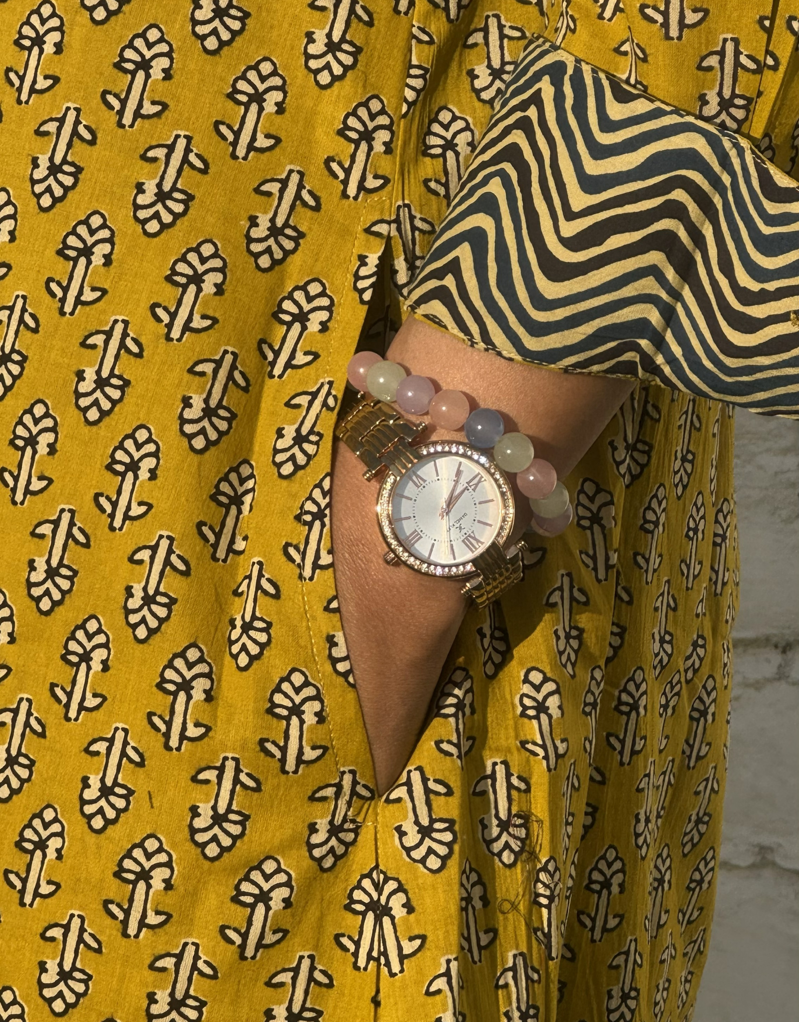 Punjab Mustard Butti Cotton Regular Fit Dress