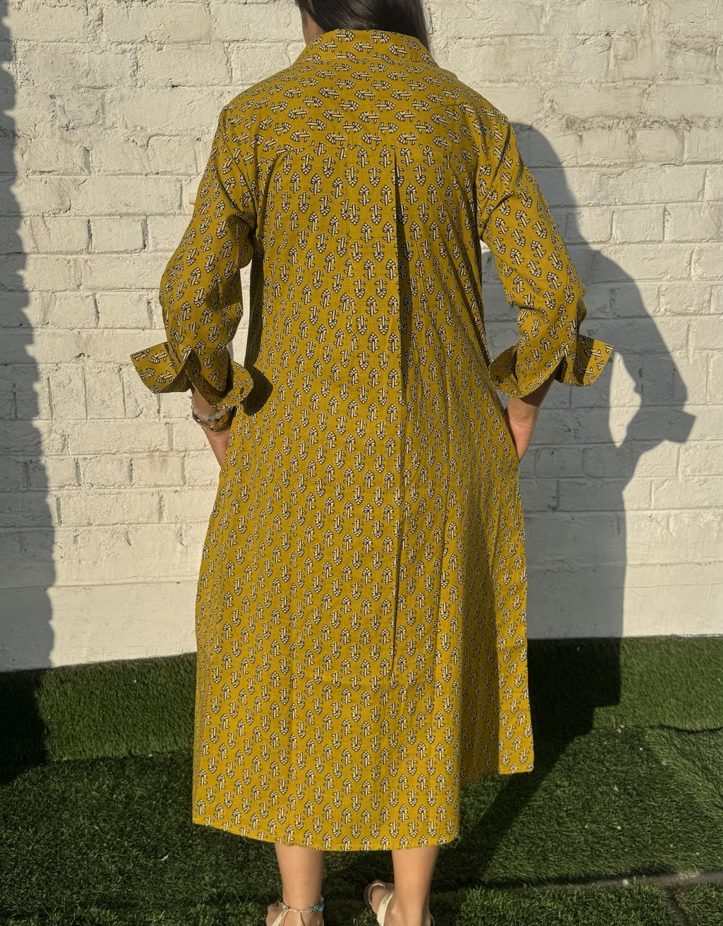Punjab Mustard Butti Cotton Regular Fit Dress