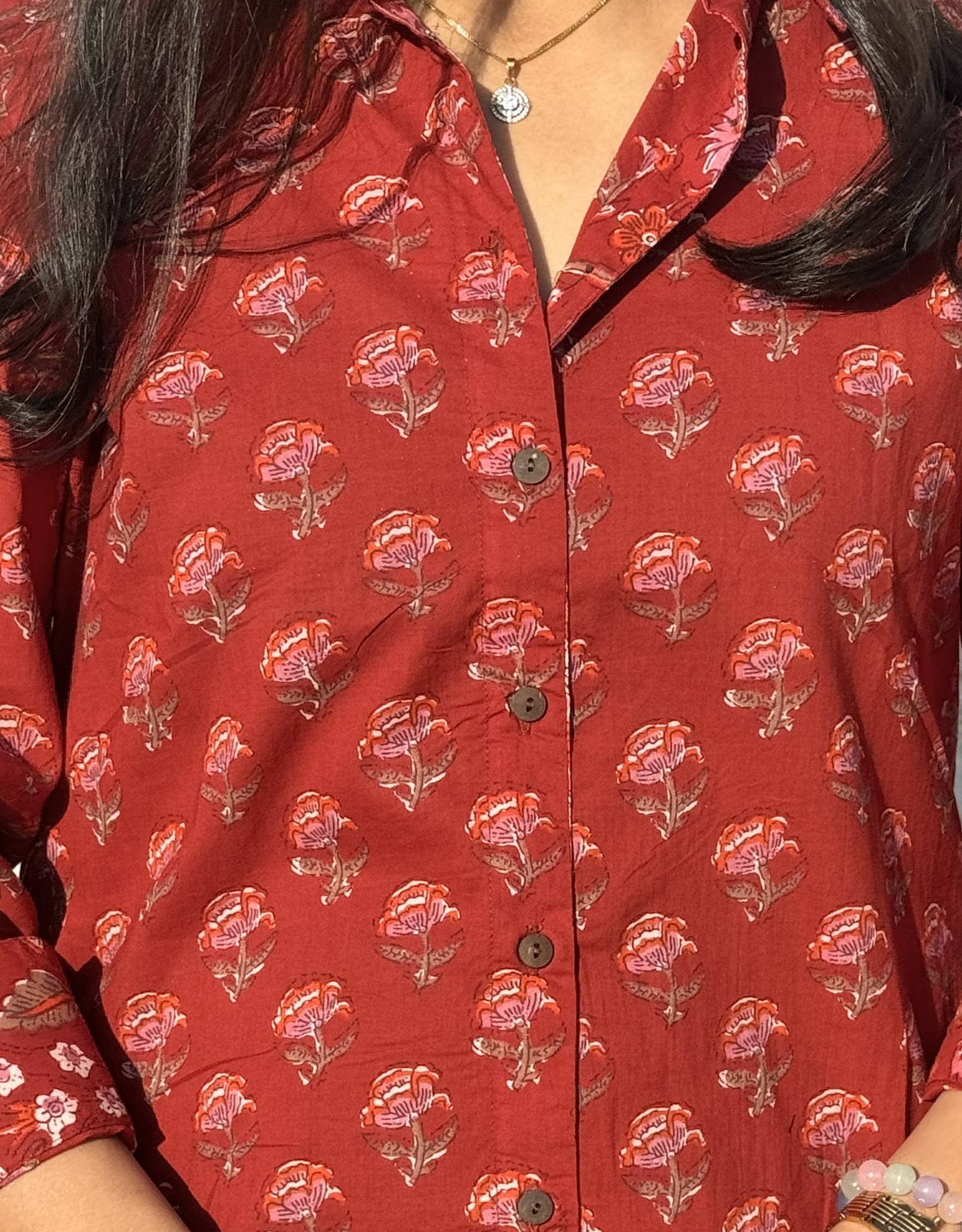 Red Gulmohar Cotton Regular Fit Dress