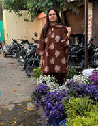 Farshi Pure Cotton Salwar Suit - Brown