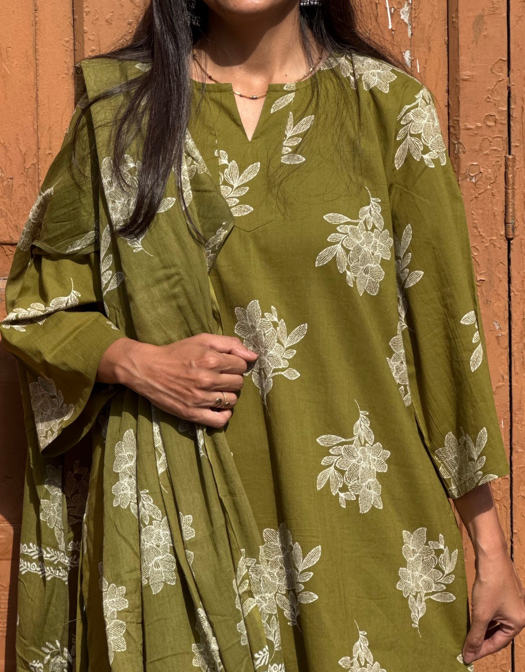 Farshi Pure Cotton Salwar Suit - Green
