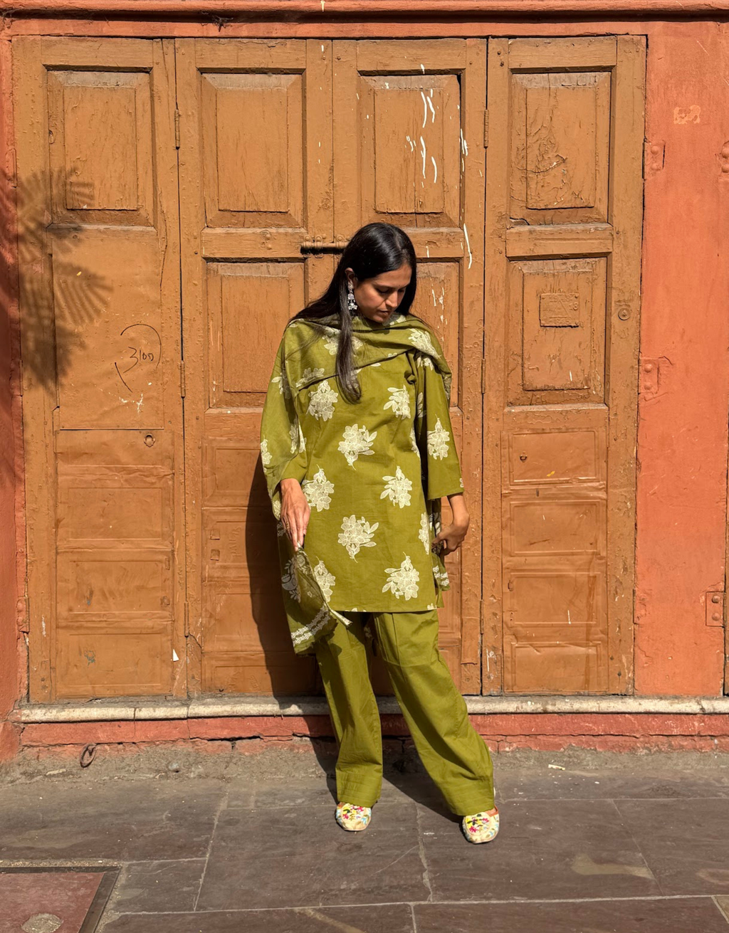 Farshi Pure Cotton Salwar Suit - Green