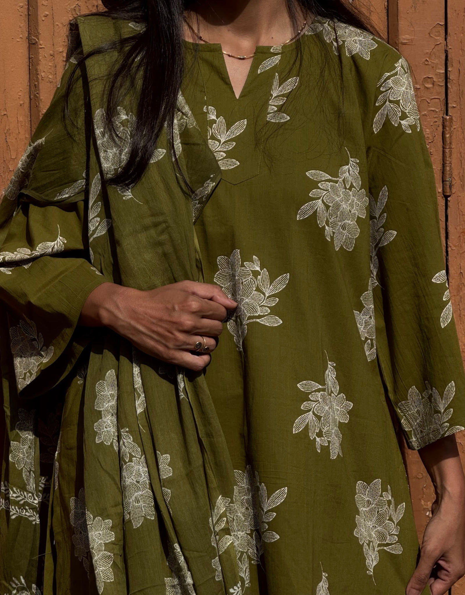 Farshi Pure Cotton Salwar Suit - Green