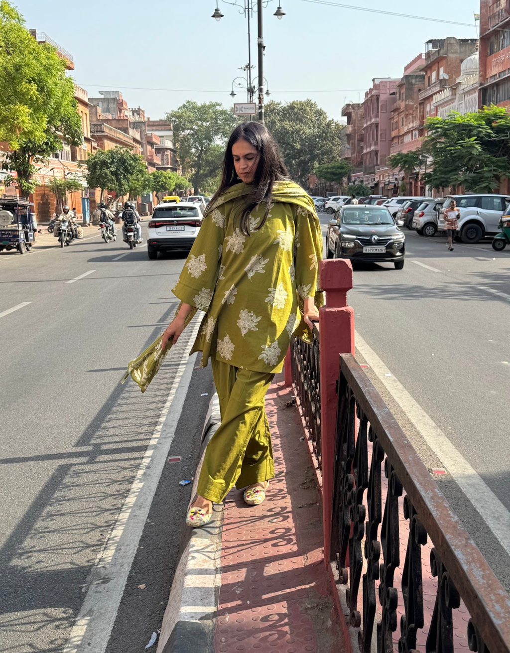 Farshi Pure Cotton Salwar Suit - Green
