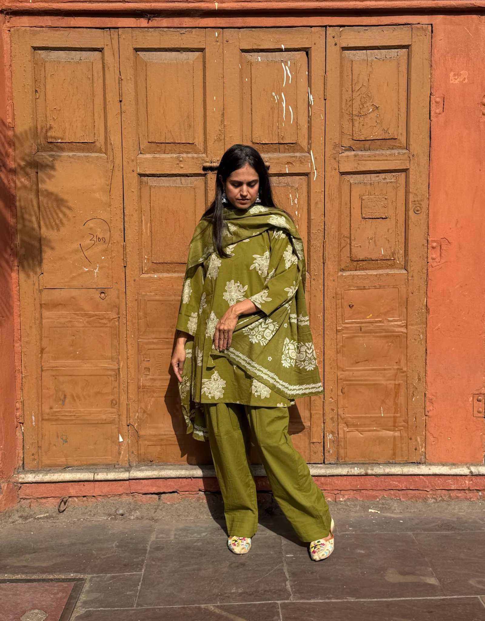 Farshi Pure Cotton Salwar Suit - Green
