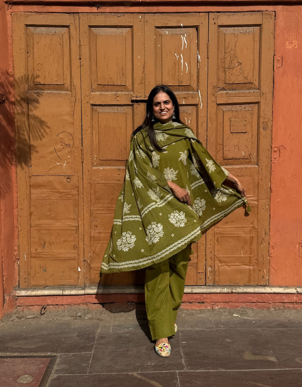 Farshi Pure Cotton Salwar Suit - Green