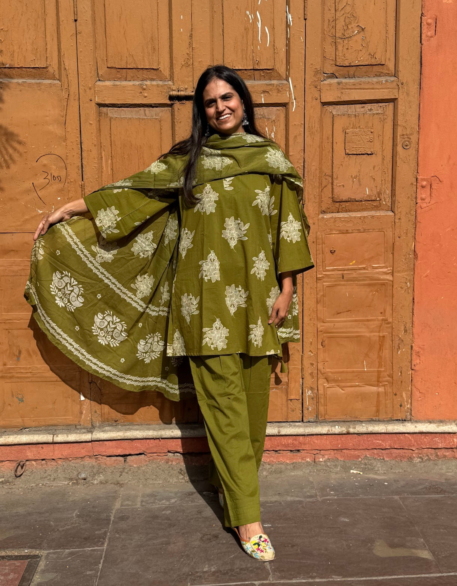 Farshi Pure Cotton Salwar Suit - Green