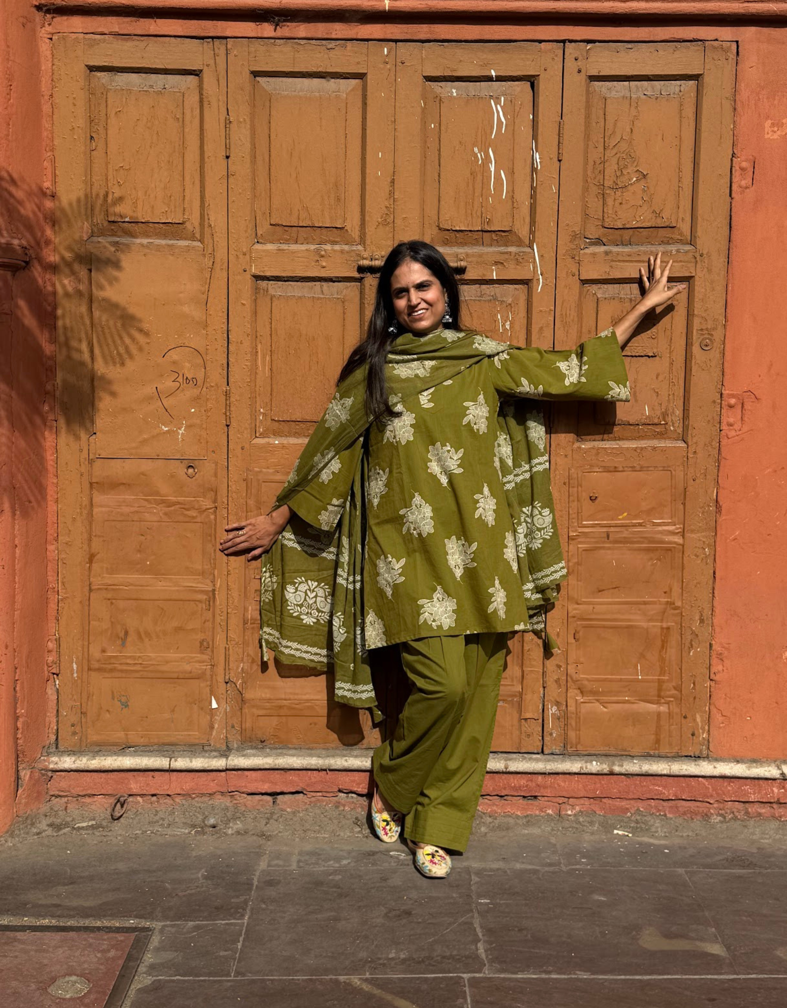 Farshi Pure Cotton Salwar Suit - Green