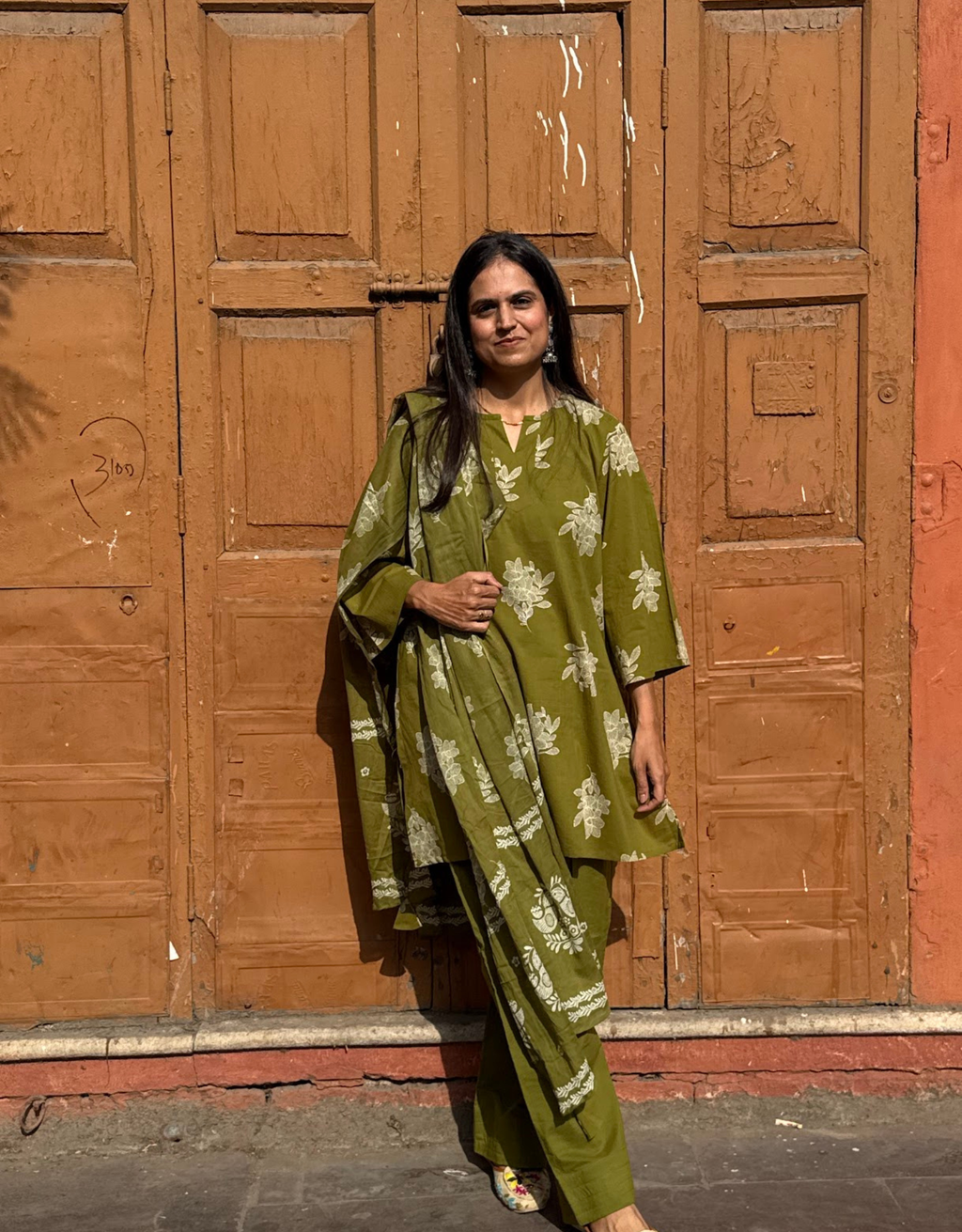 Farshi Pure Cotton Salwar Suit - Green