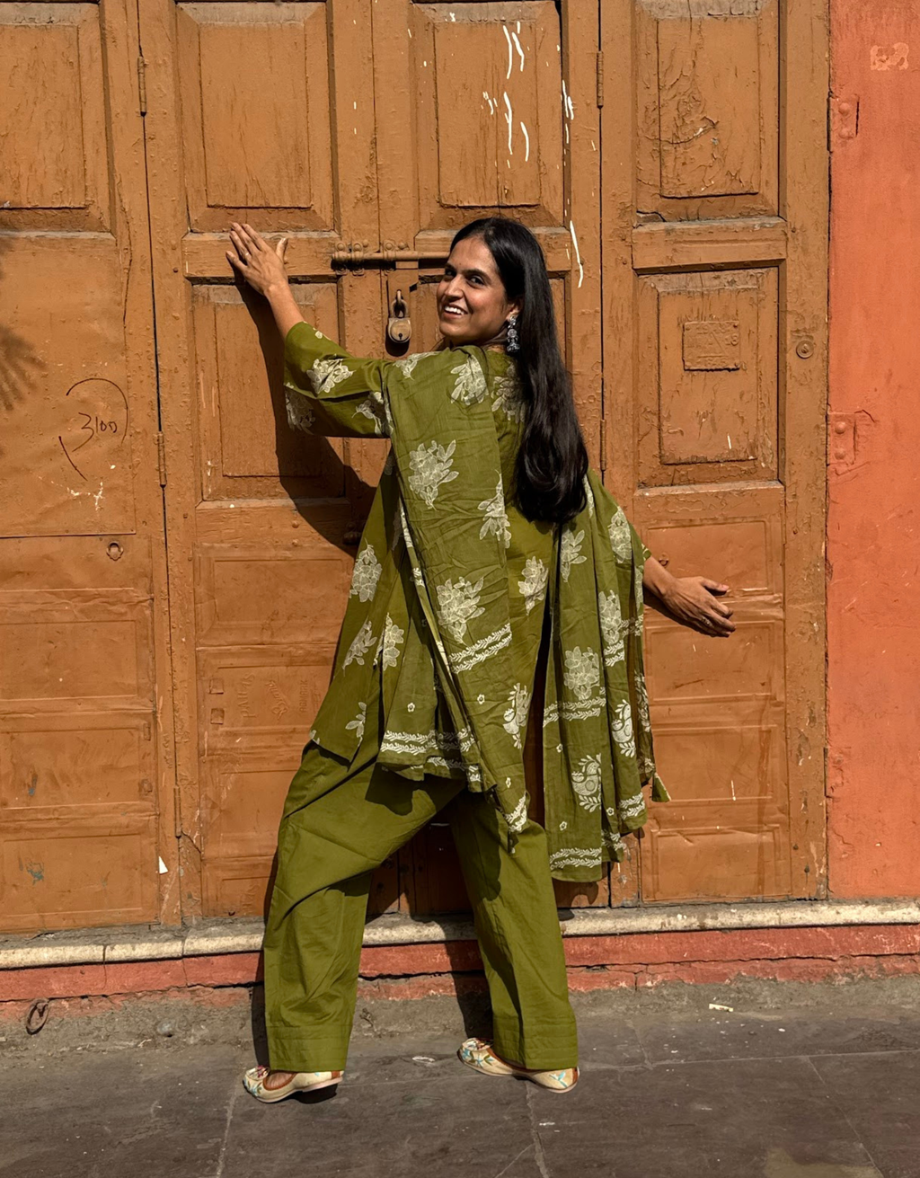 Farshi Pure Cotton Salwar Suit - Green