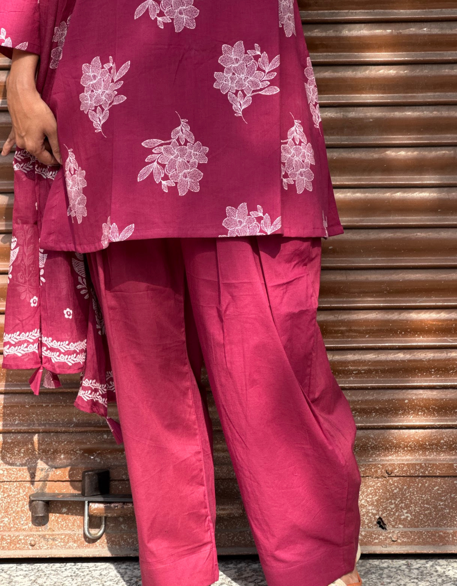 Farshi Pure Cotton Salwar Suit - Pink