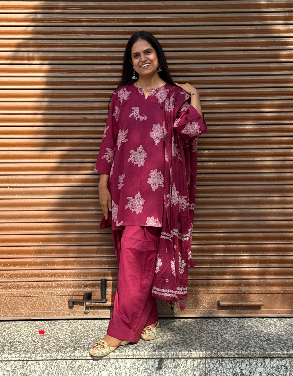 Farshi Pure Cotton Salwar Suit - Pink