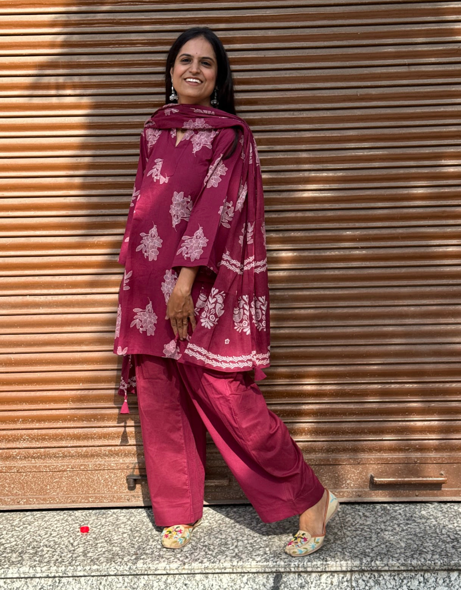 Farshi Pure Cotton Salwar Suit - Pink