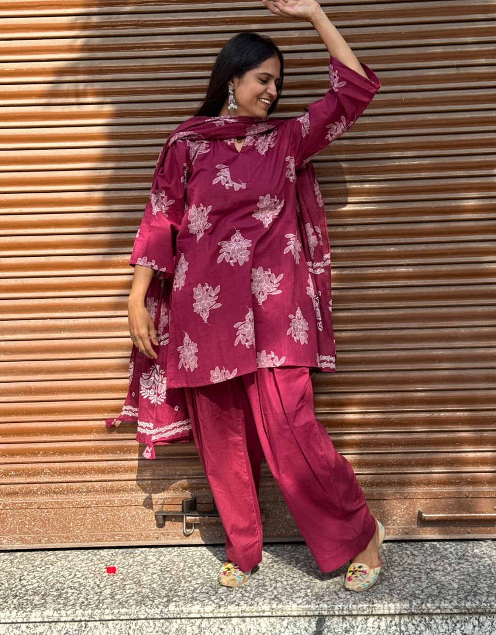 Farshi Pure Cotton Salwar Suit - Pink