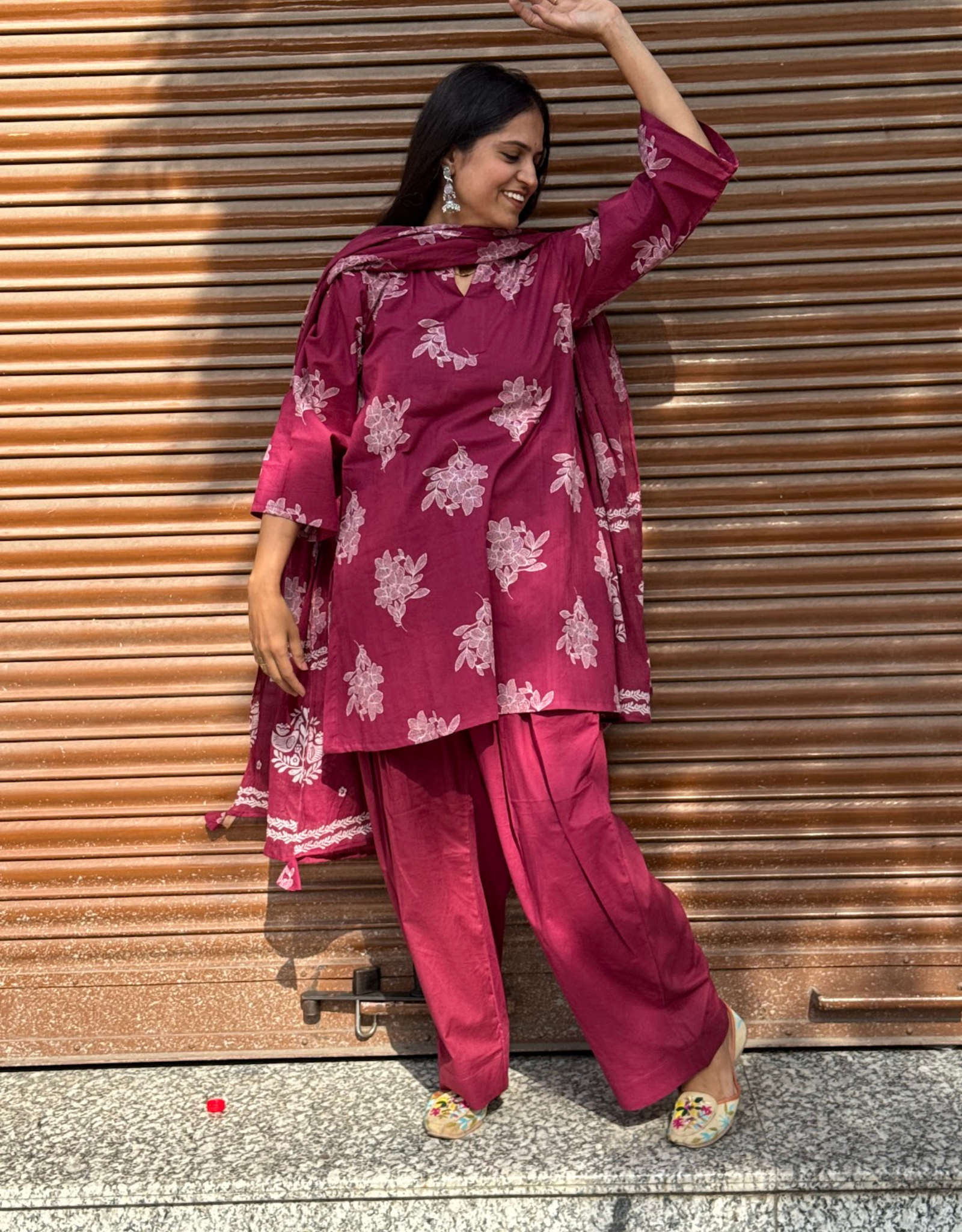 Farshi Pure Cotton Salwar Suit - Pink