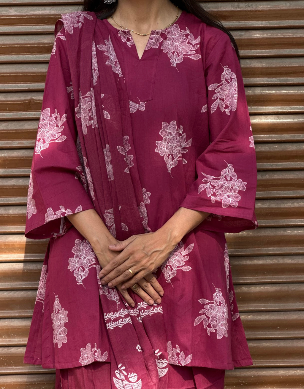 Farshi Pure Cotton Salwar Suit - Pink