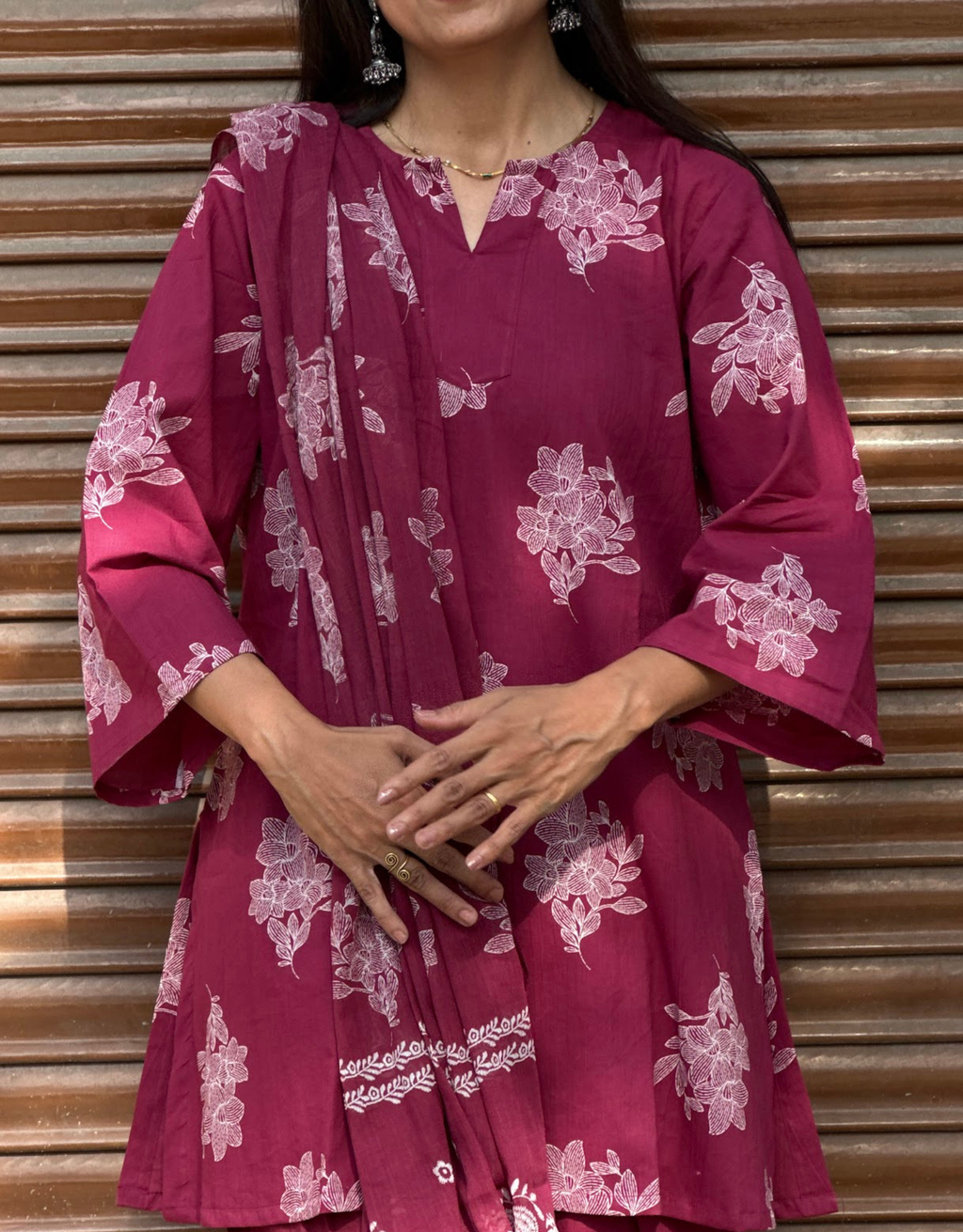 Farshi Pure Cotton Salwar Suit - Pink