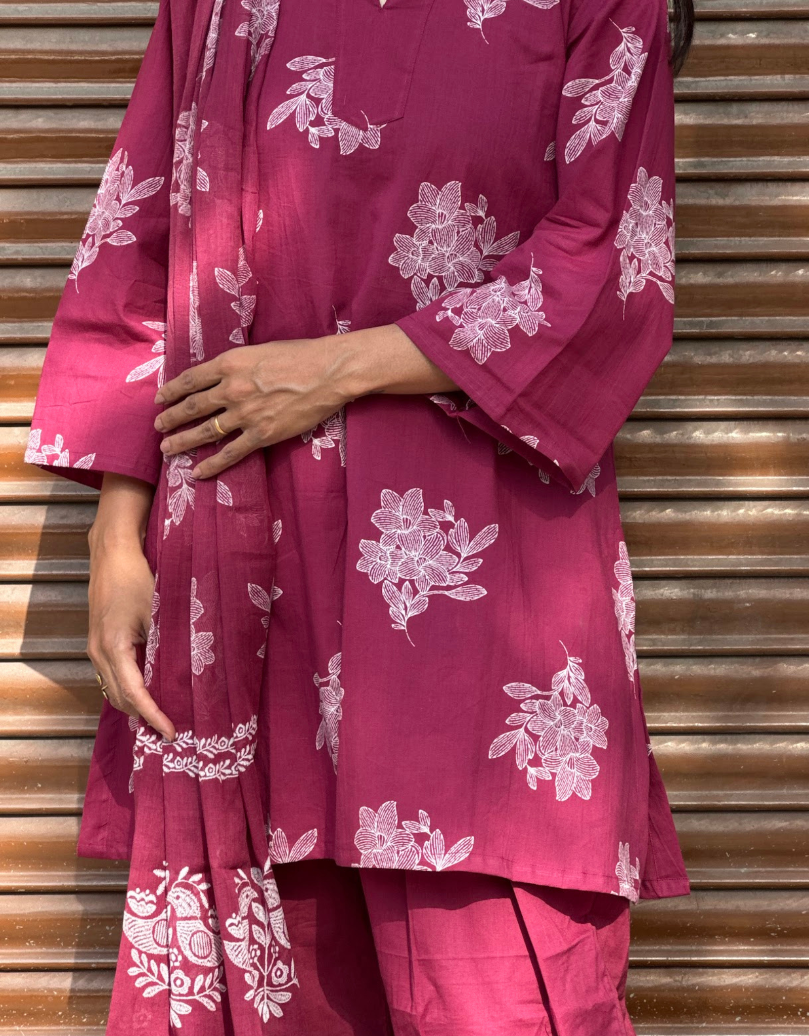 Farshi Pure Cotton Salwar Suit - Pink