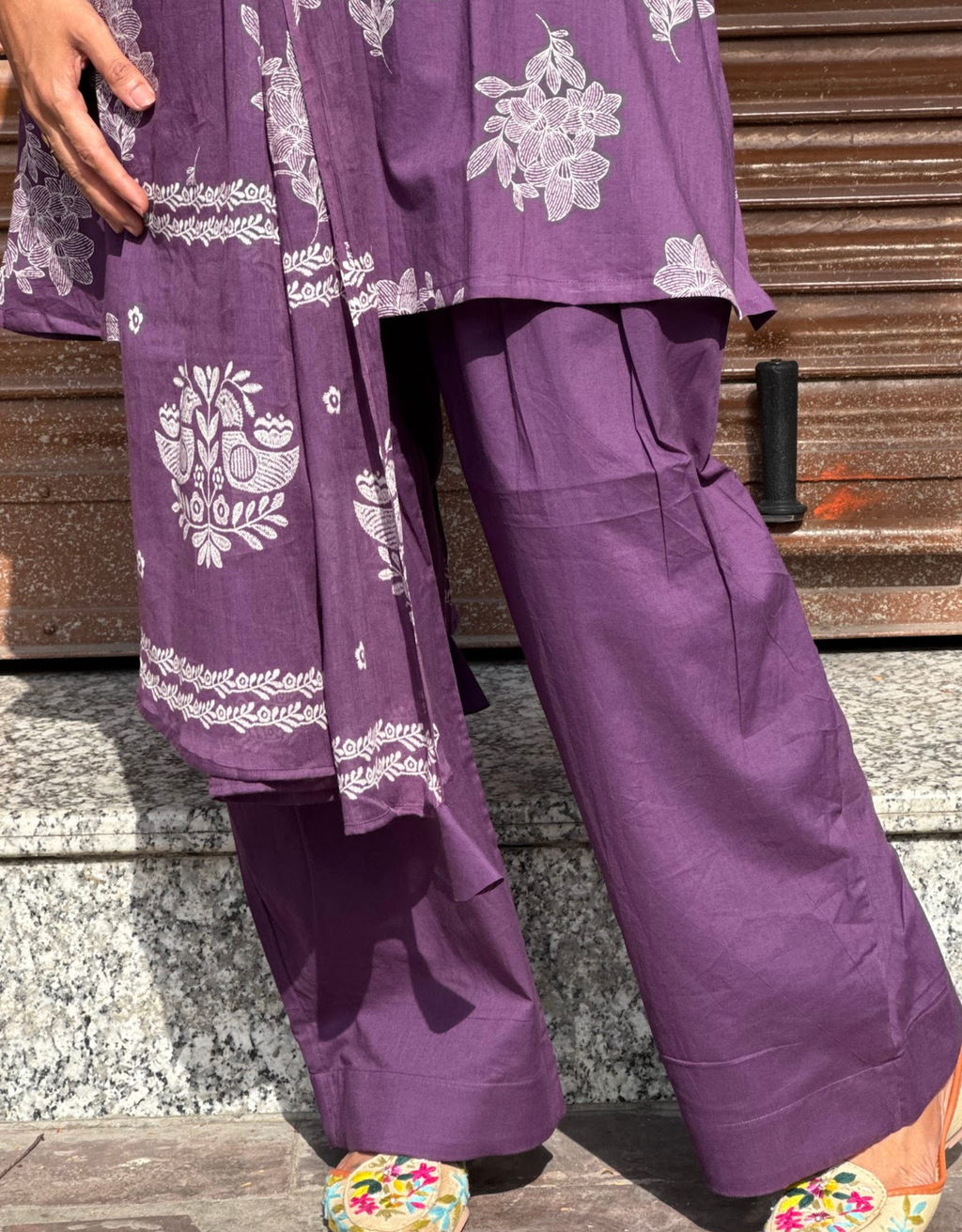 Farshi Pure Cotton Salwar Suit - Purple
