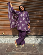 Farshi Pure Cotton Salwar Suit - Purple