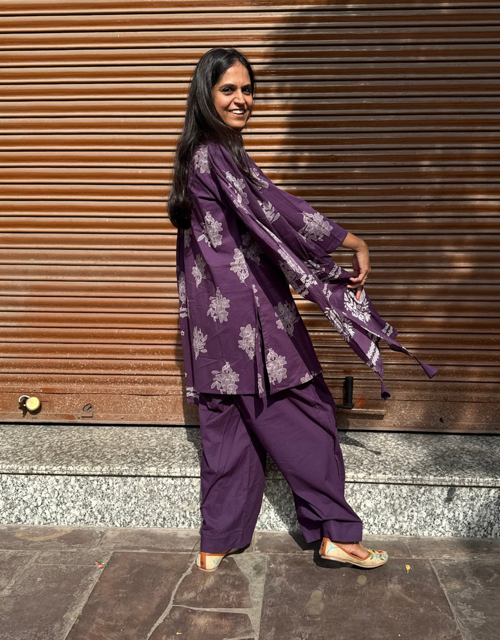 Farshi Pure Cotton Salwar Suit - Purple