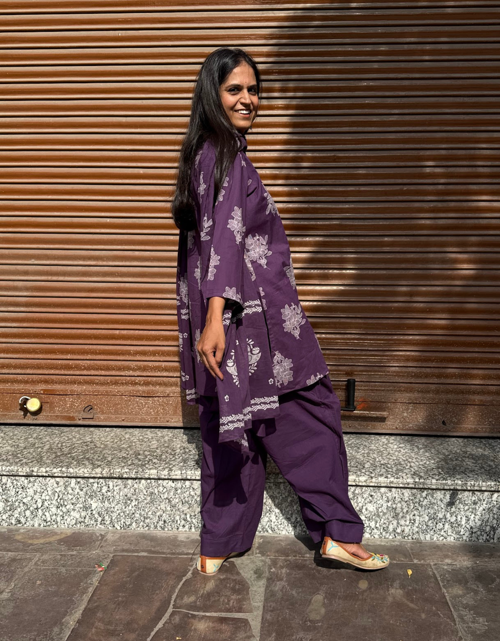 Farshi Pure Cotton Salwar Suit - Purple