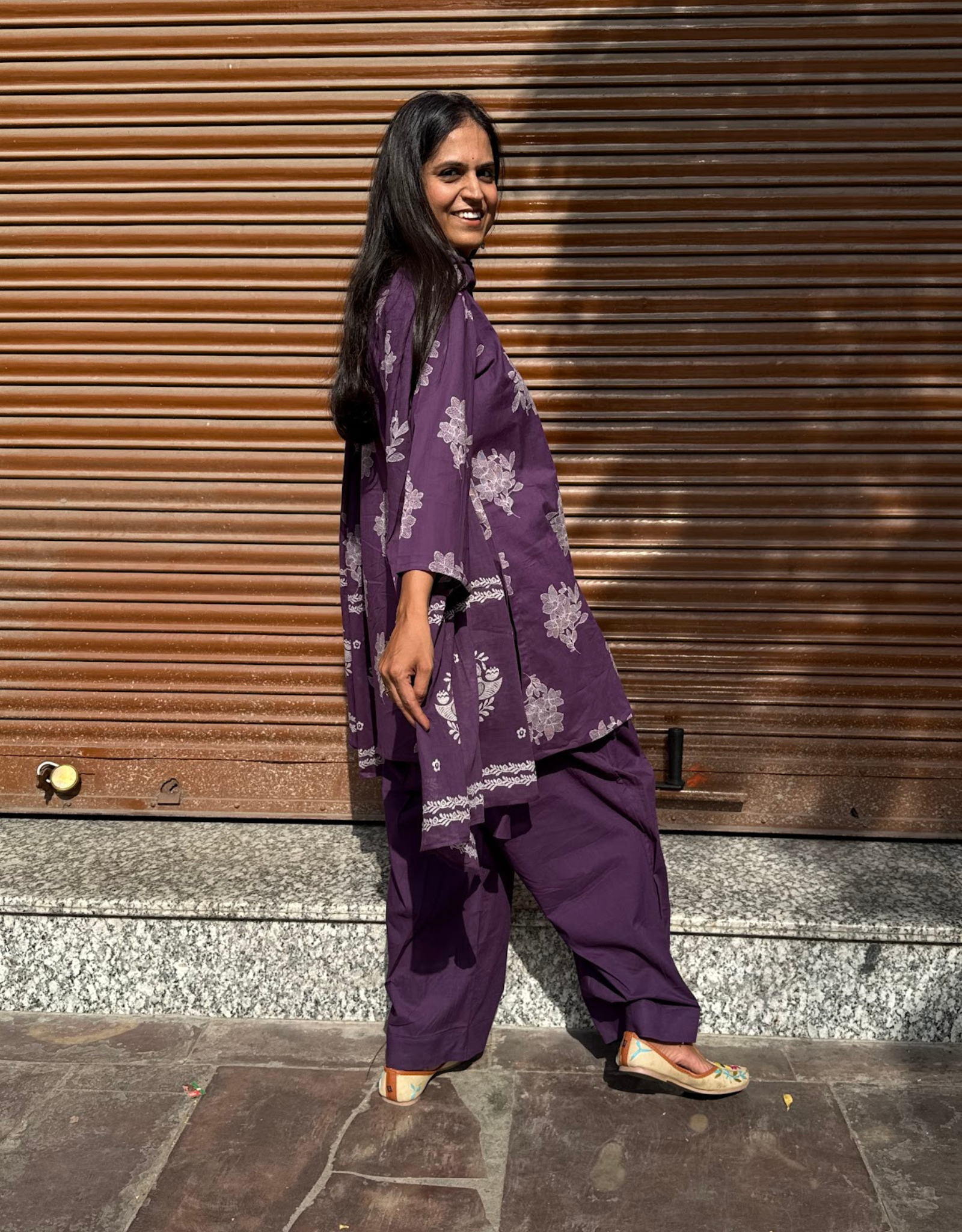 Farshi Pure Cotton Salwar Suit - Purple