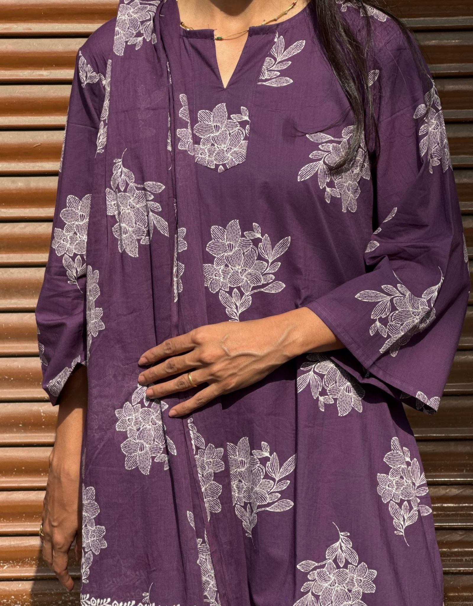 Farshi Pure Cotton Salwar Suit - Purple