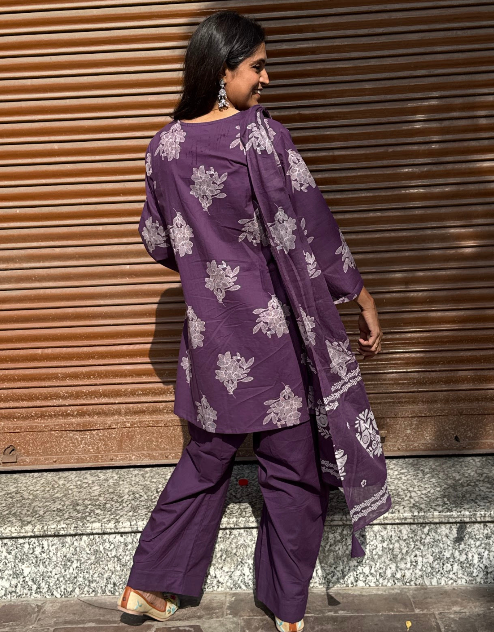 Farshi Pure Cotton Salwar Suit - Purple