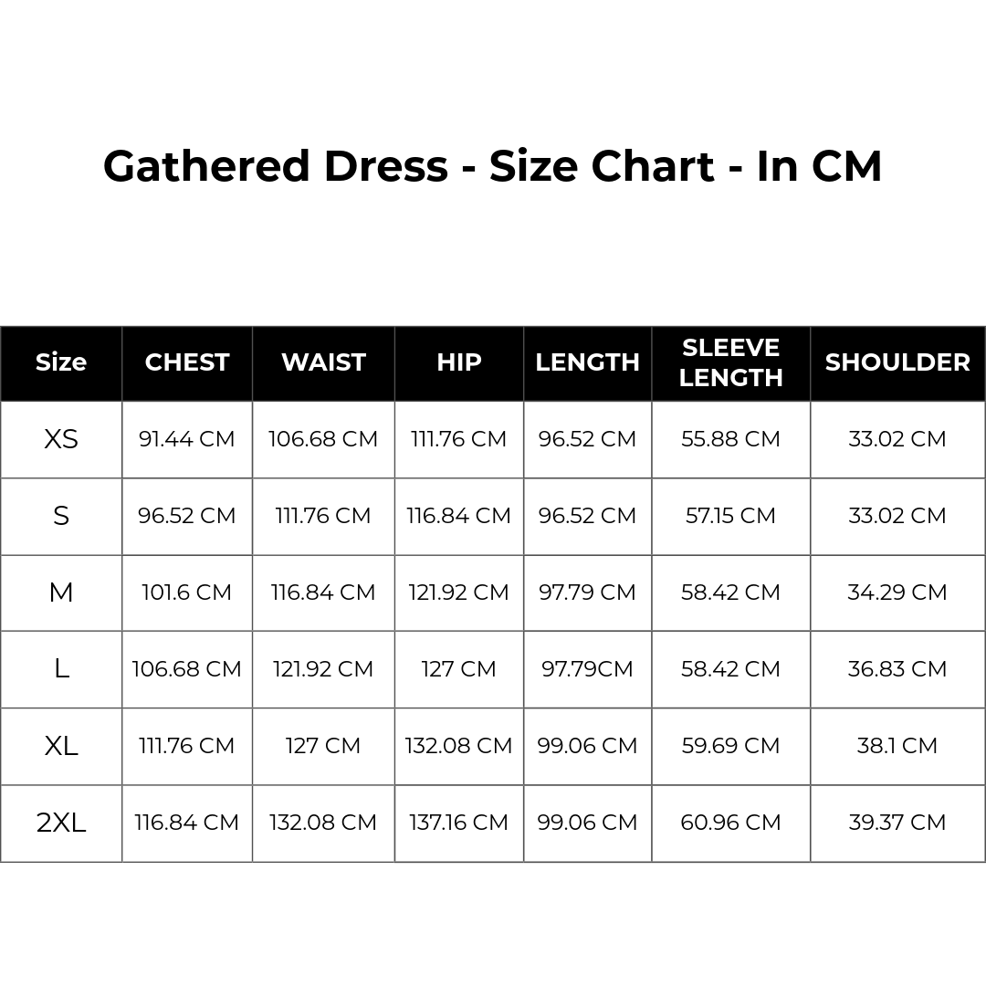 Size chart cm