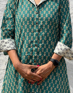 Green Butti Cotton Regular Fit Dress