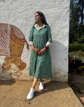 Green Butti Cotton Regular Fit Dress