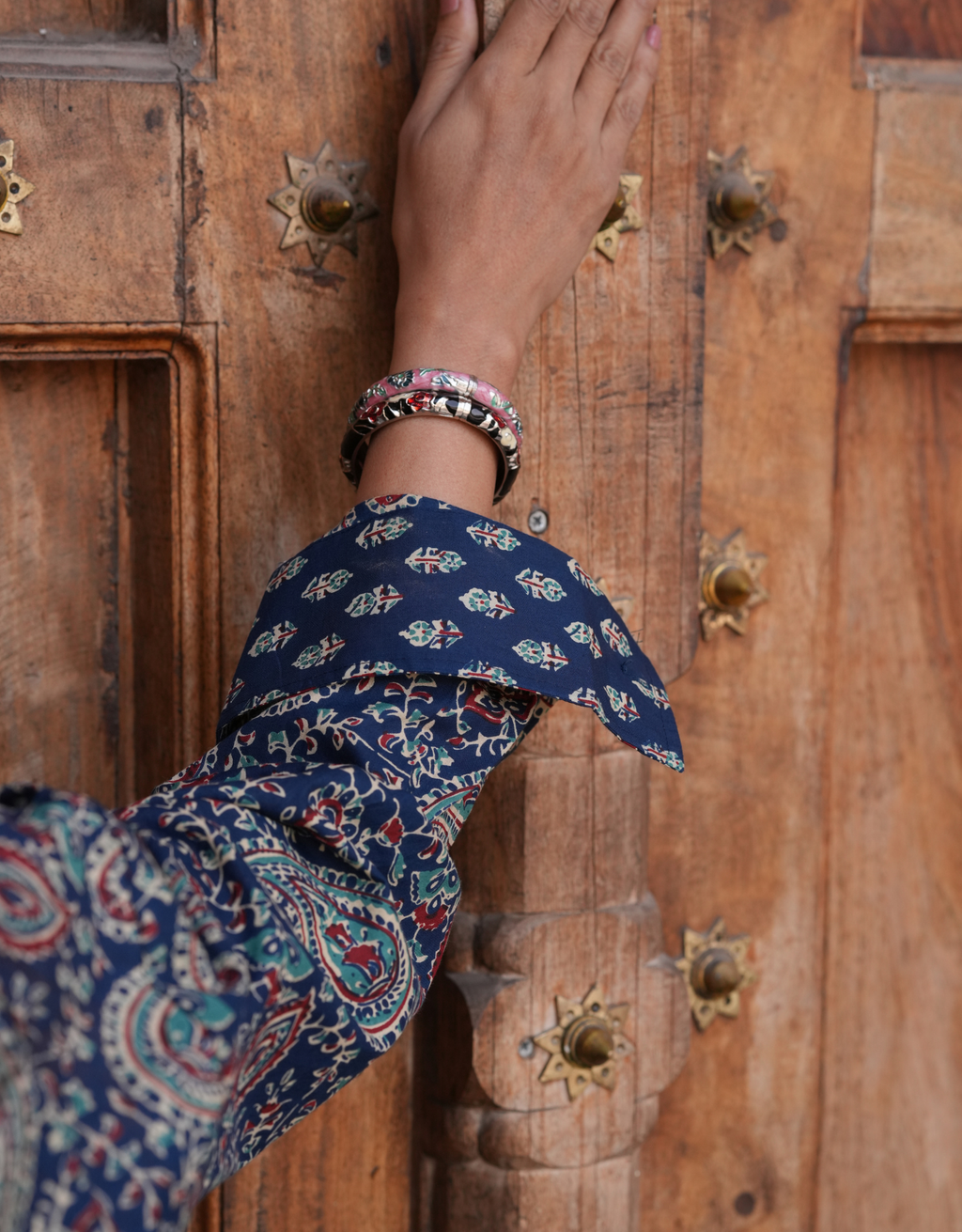 Indigo Paisley Cotton Oversized Shirt